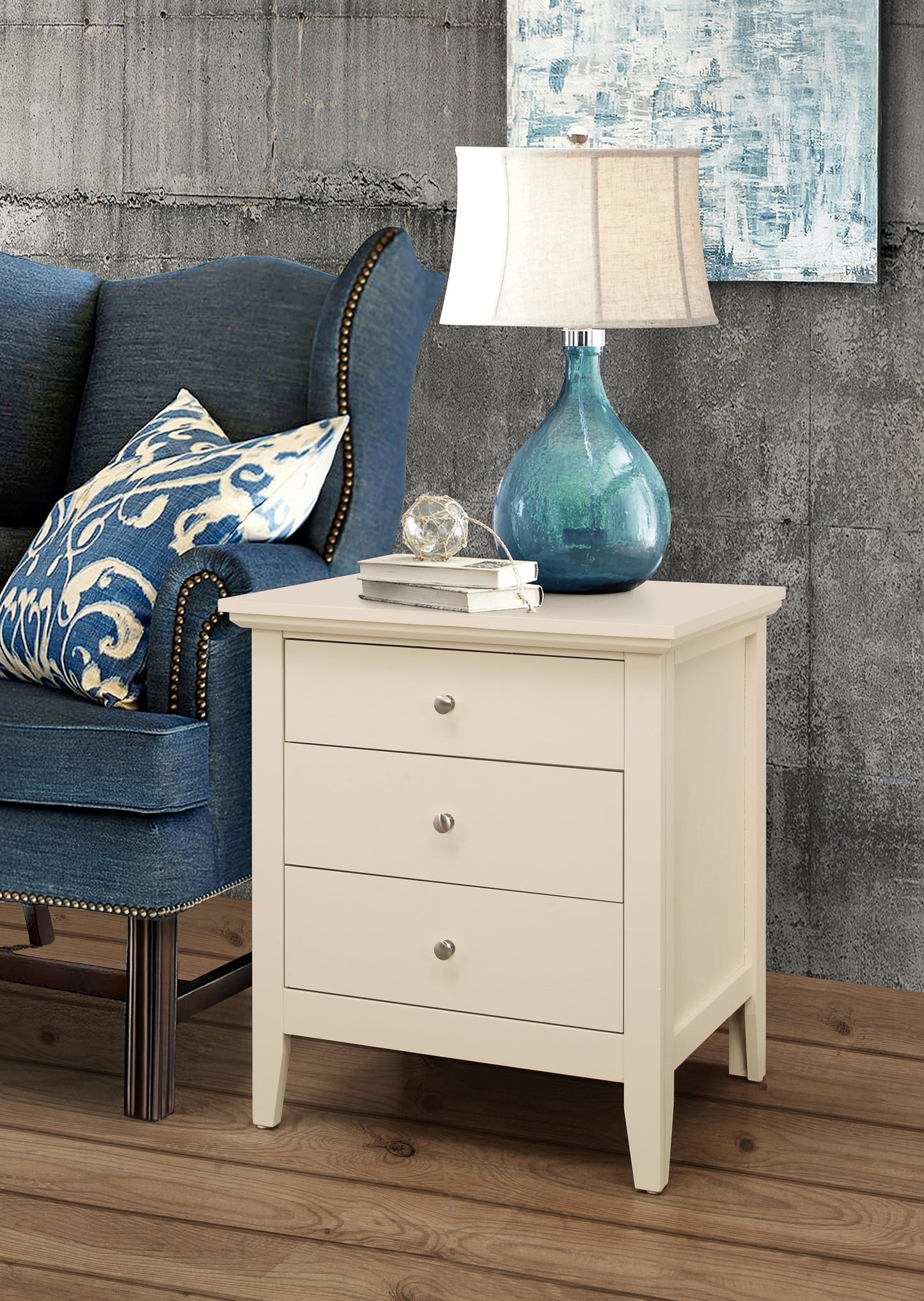 Hammond G5475-N 3 Drawer Nightstand , Beige