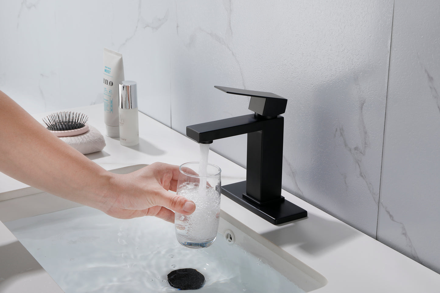 Luxurious Steel Matte Black Bathroom Faucet