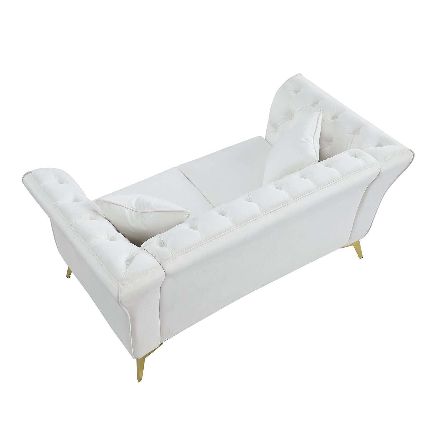 Chesterfield sofa ,Stanford sofa ,  high quality Chesterfield sofa ,White color , tufted and wrinkled fabric  sofa;contemporary Stanford sofa .loverseater; tufted sofa with scroll  arm and scroll back