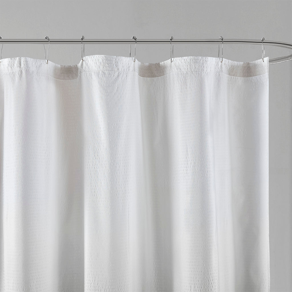 Ombre Grey Seersucker Shower Curtain by Madison Park Ara