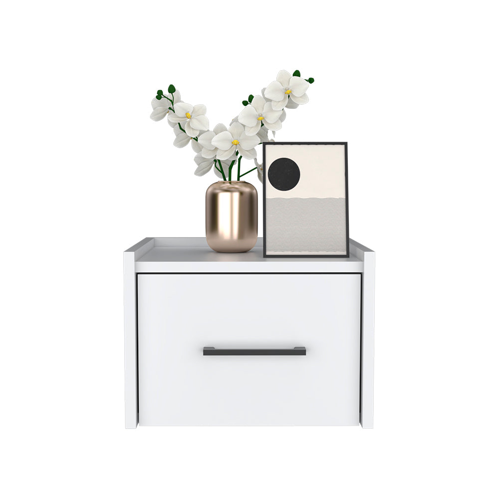 Floating Nightstand Calion, Bedroom, White