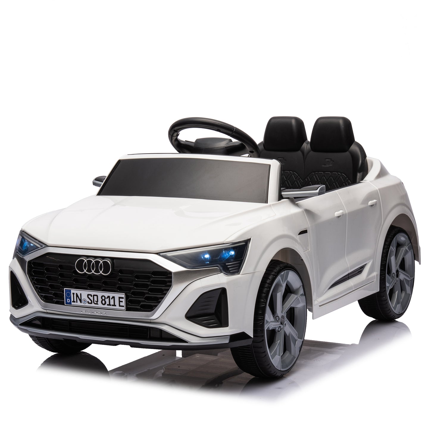 12V Kids Ride On Electric Car w/Parents Remote Control,Licensed Audi SQ8 for Kids,Dual Drive,Suspension,Hanging start,Three speed adjustable Music,Volume Control,LED Lights for Kids Aged 3-6.