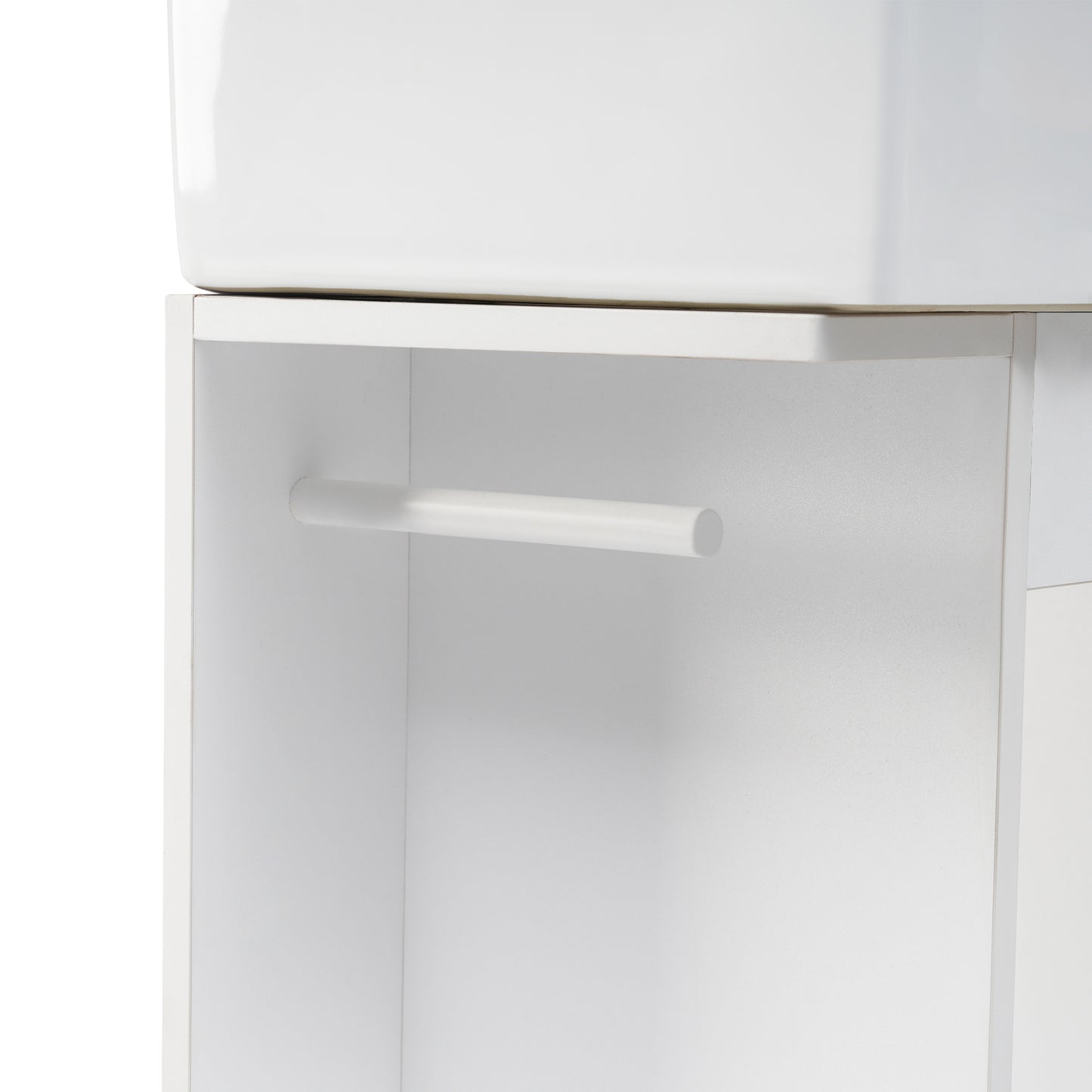 18.6" Bathroom Vanity with Sink, Bathroom Vanity Cabinet with Two-tier Shelf, Left or Right Orientation, White