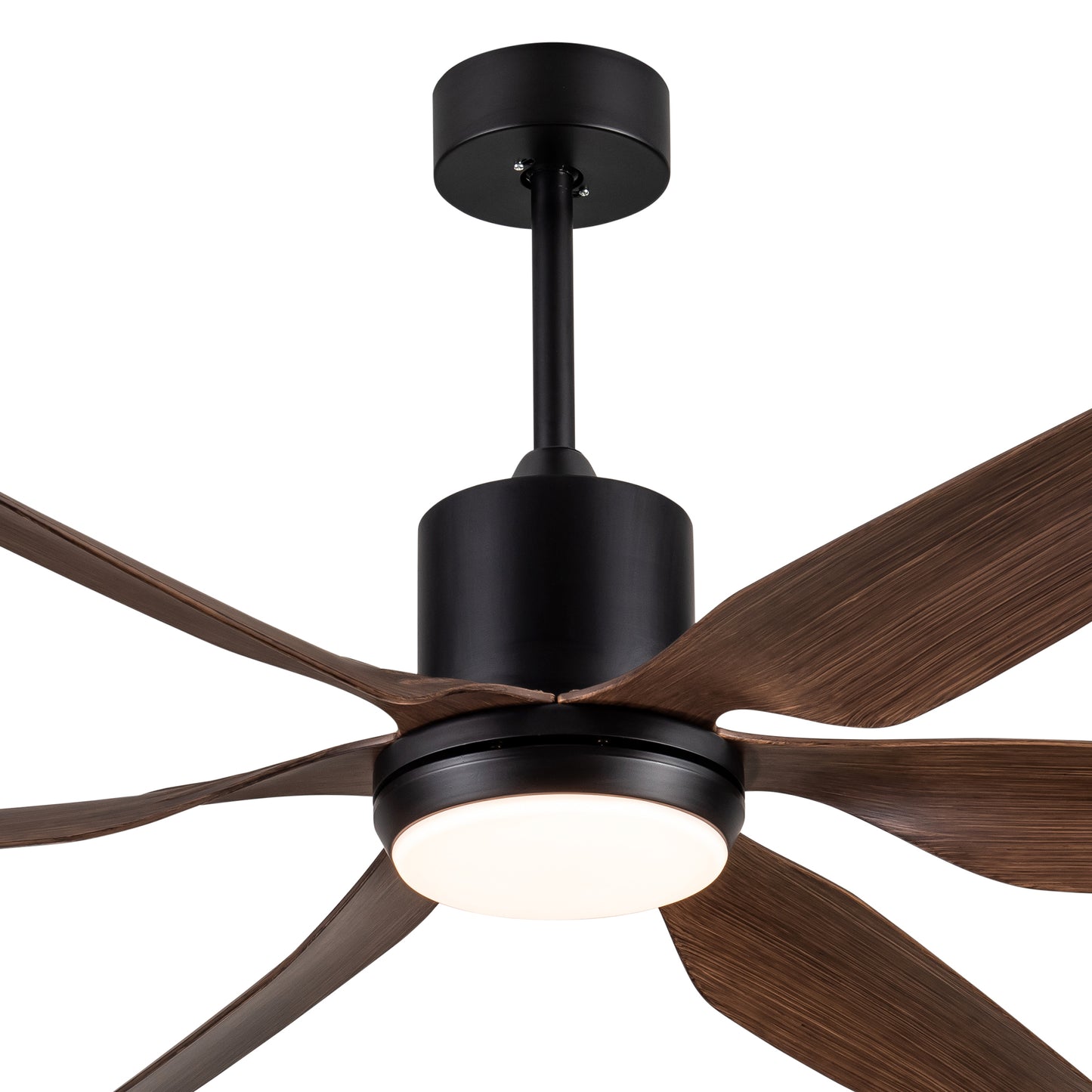 66 Inch Distressed Wood Vintage Ceiling Fan with Integrated LED Lighting and Remote Control