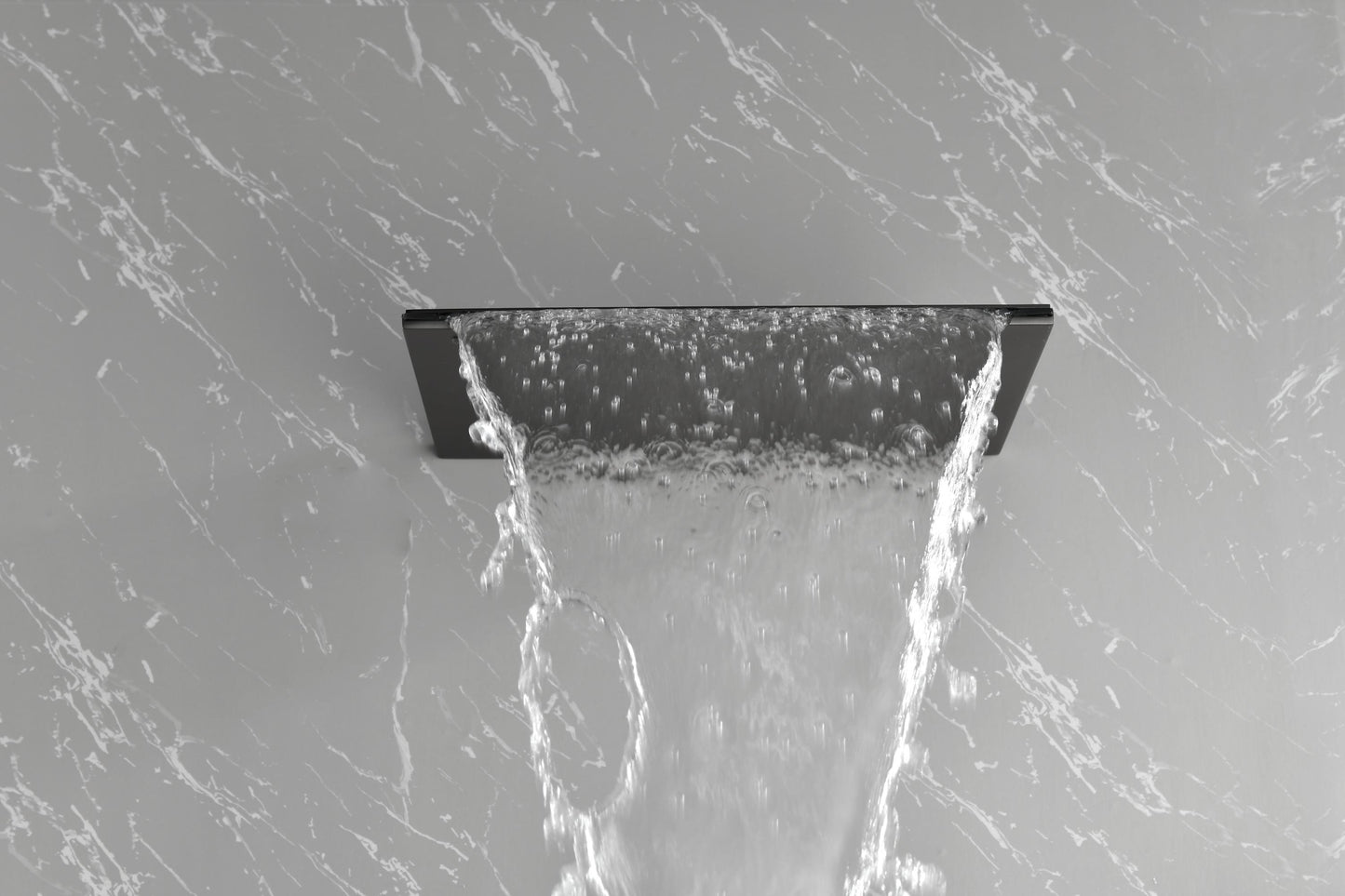 Gunmetal Waterfall Spout Wall Mounted Shower with Handheld Shower Systems