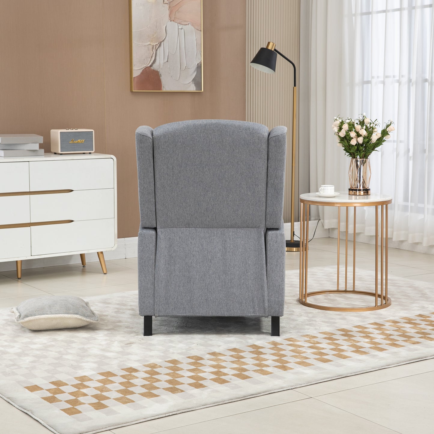 Modern Gray Linen Recliner Chair: COOLMORE Leisure Chair