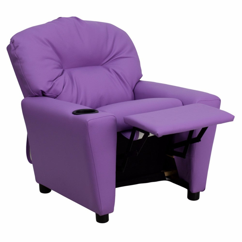 Lavender Kids Recliner with Cup Holder