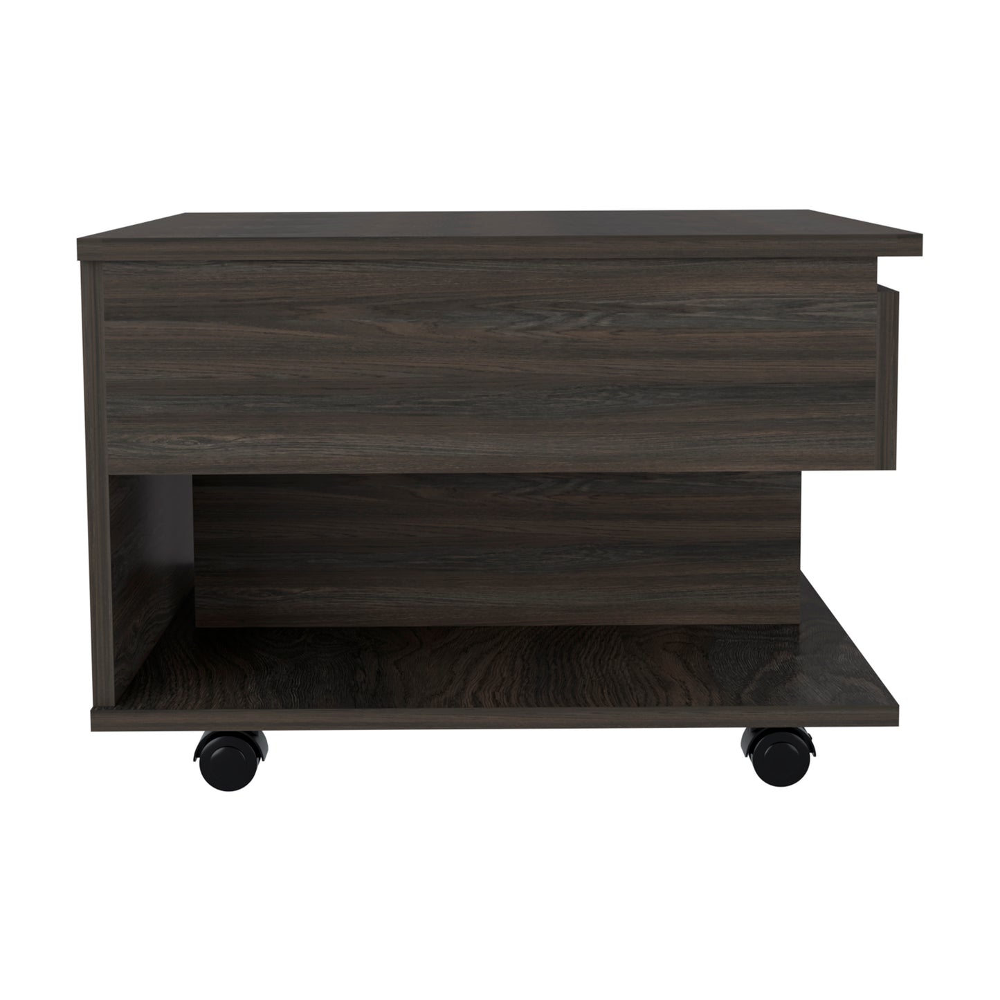 Elevate Espresso Lift Top Coffee Table with Casters and Shelf