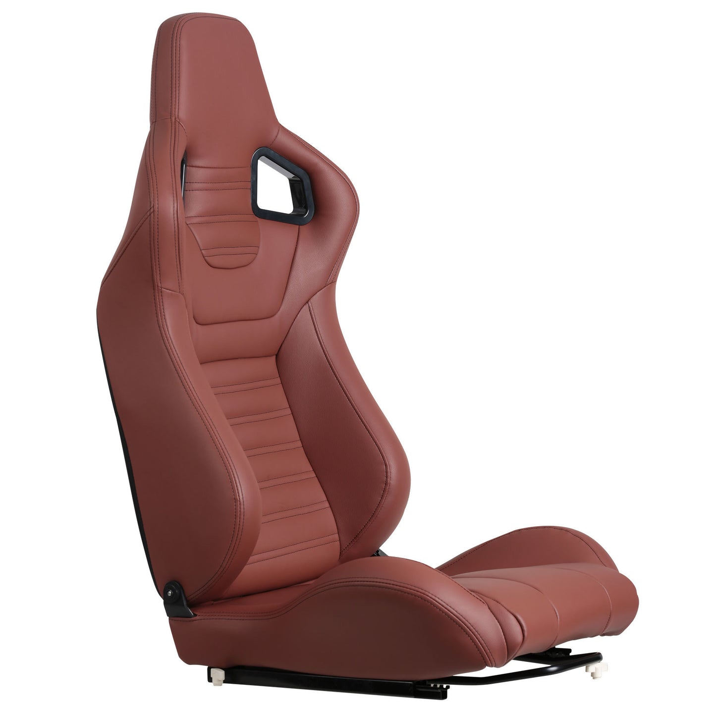 2-Piece Ergonomic Racing Seats with Adjustable Double Slides in Vibrant Brick Red