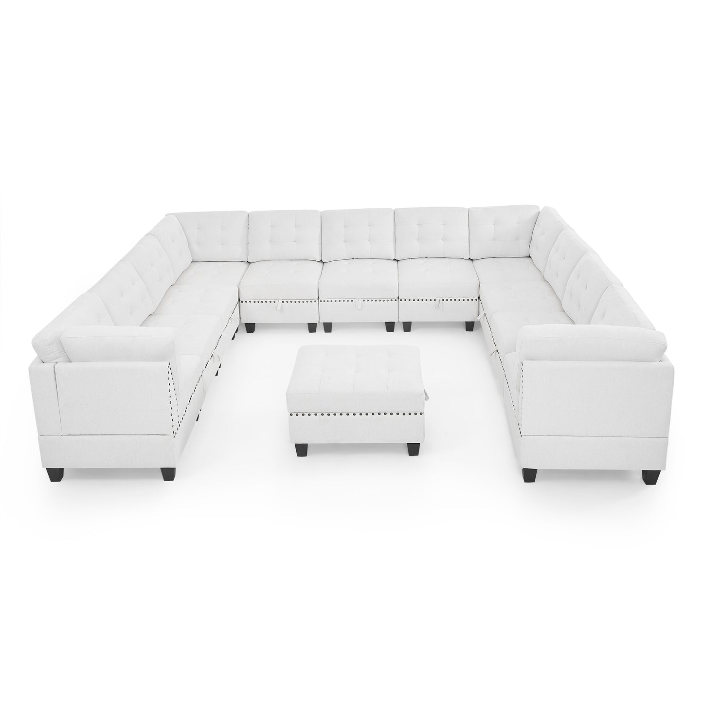 U-Shaped DIY Modular Sectional Sofa with Bonus Storage