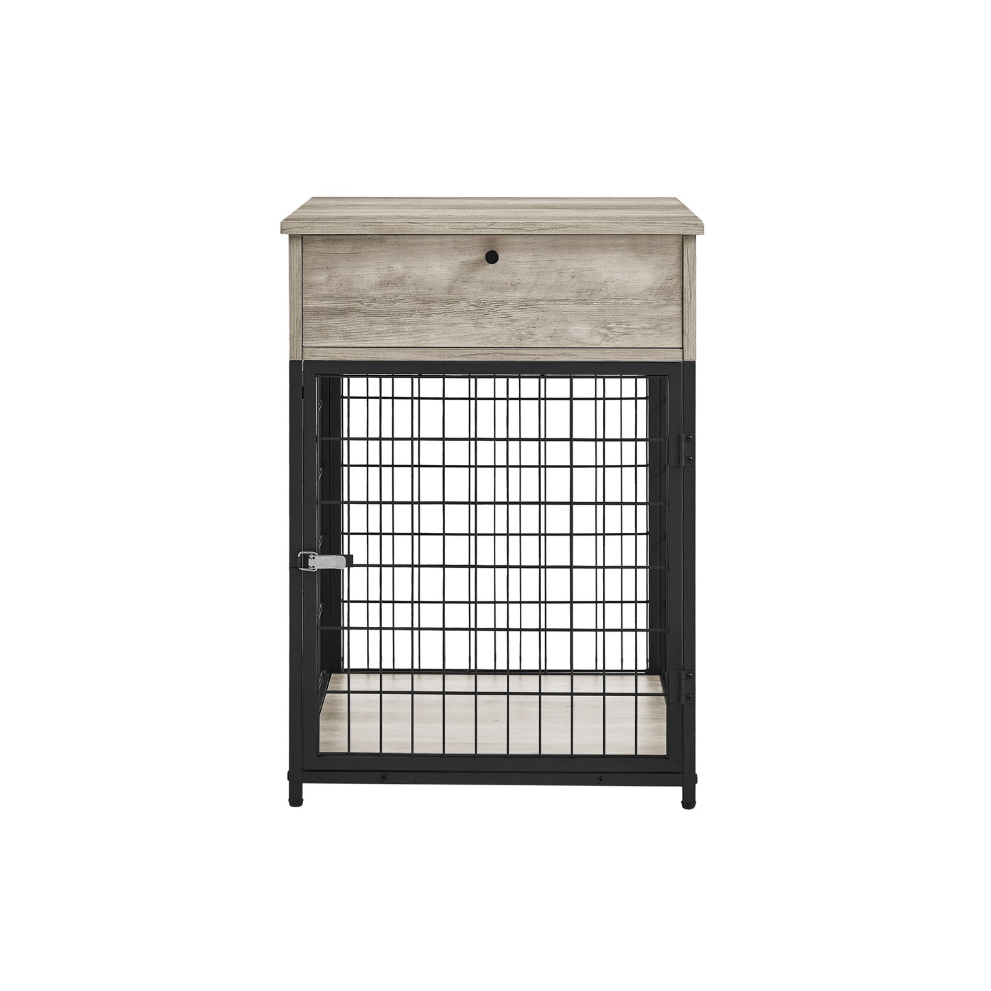 Furniture Style Wood Dog Crate End Table with Storage Console. Grey, 19.69'' W x 22.83'' D x 26.97'' H.