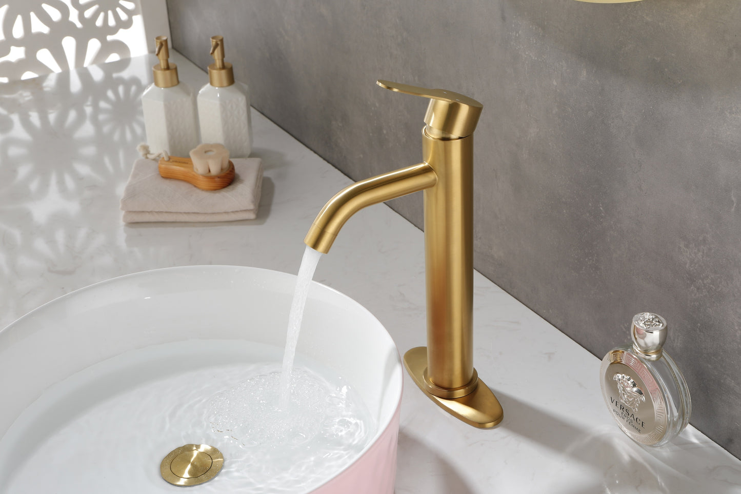 Single-Handle Waterfall Spout Bathroom Faucet for Vanity Sink