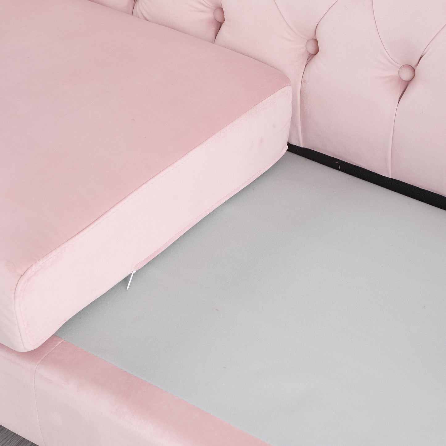 Chesterfield sofa ,Stanford sofa ,  high quality Chesterfield sofa ,pink color , tufted and wrinkled fabric  sofa;contemporary Stanford sofa ; tufted sofa with scroll  arm and scroll back.loveseater