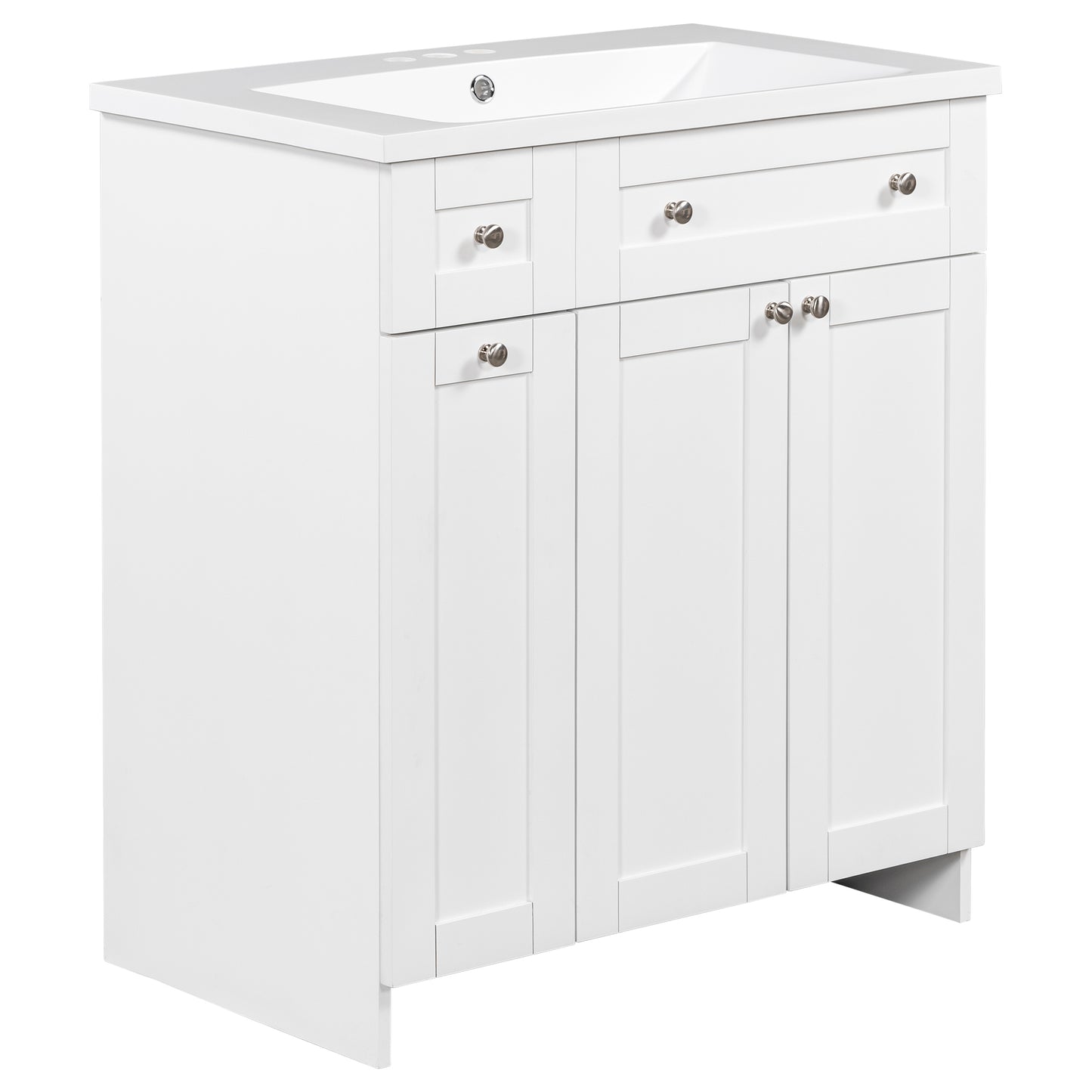 30" White Bathroom vanity with Single Sink ,Combo Cabinet Undermount Sink,Bathroom Storage Cabinet vanities