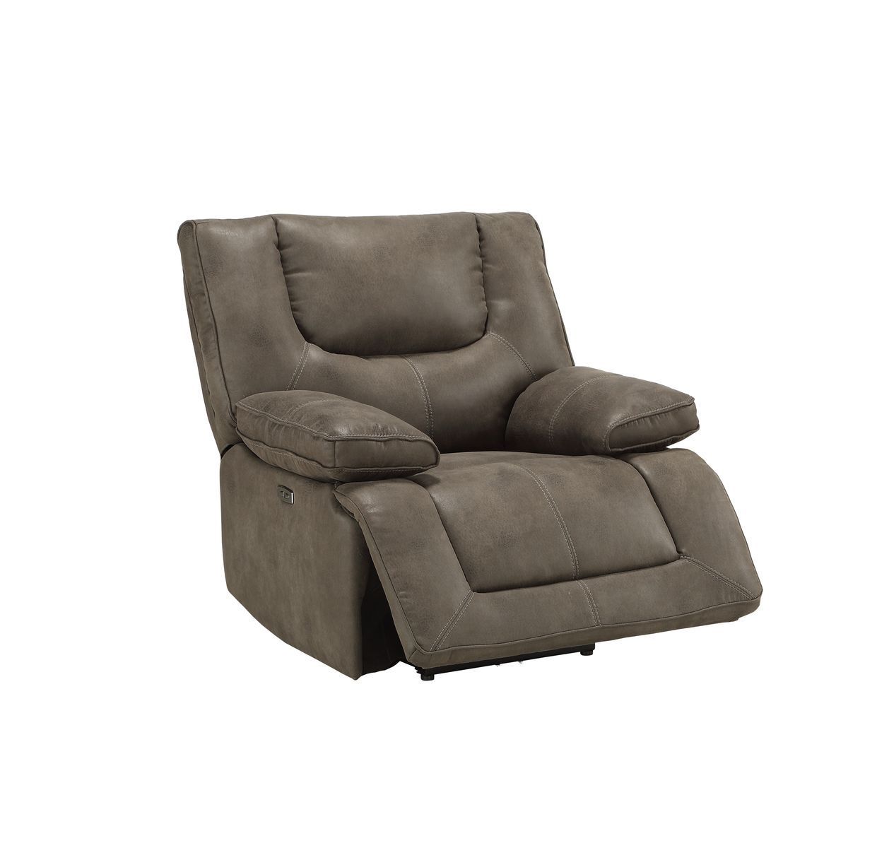 Harumi Power Motion Recliner in Gray Leather-Aire