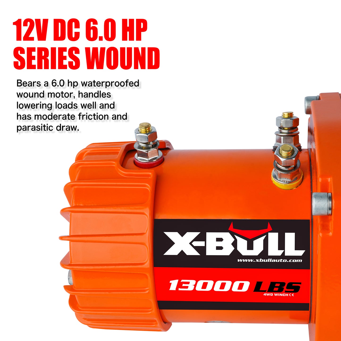 X-BULL 12V Electric Winch with 13000 LBS Capacity and Synthetic Rope - Upgraded Version