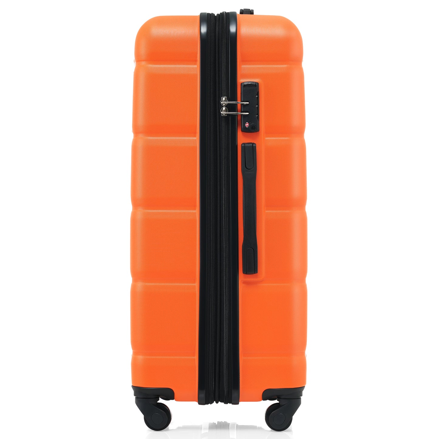 Luggage Set of 3, 20-inch with USB Port, Airline Certified Carry-on Luggage with Cup Holder, ABS Hard Shell Luggage with Spinner Wheels, orange