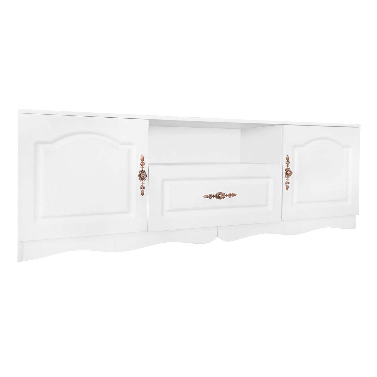 Elegant TV Console with Storage for Large TVs, Modern Entertainment Center for Home