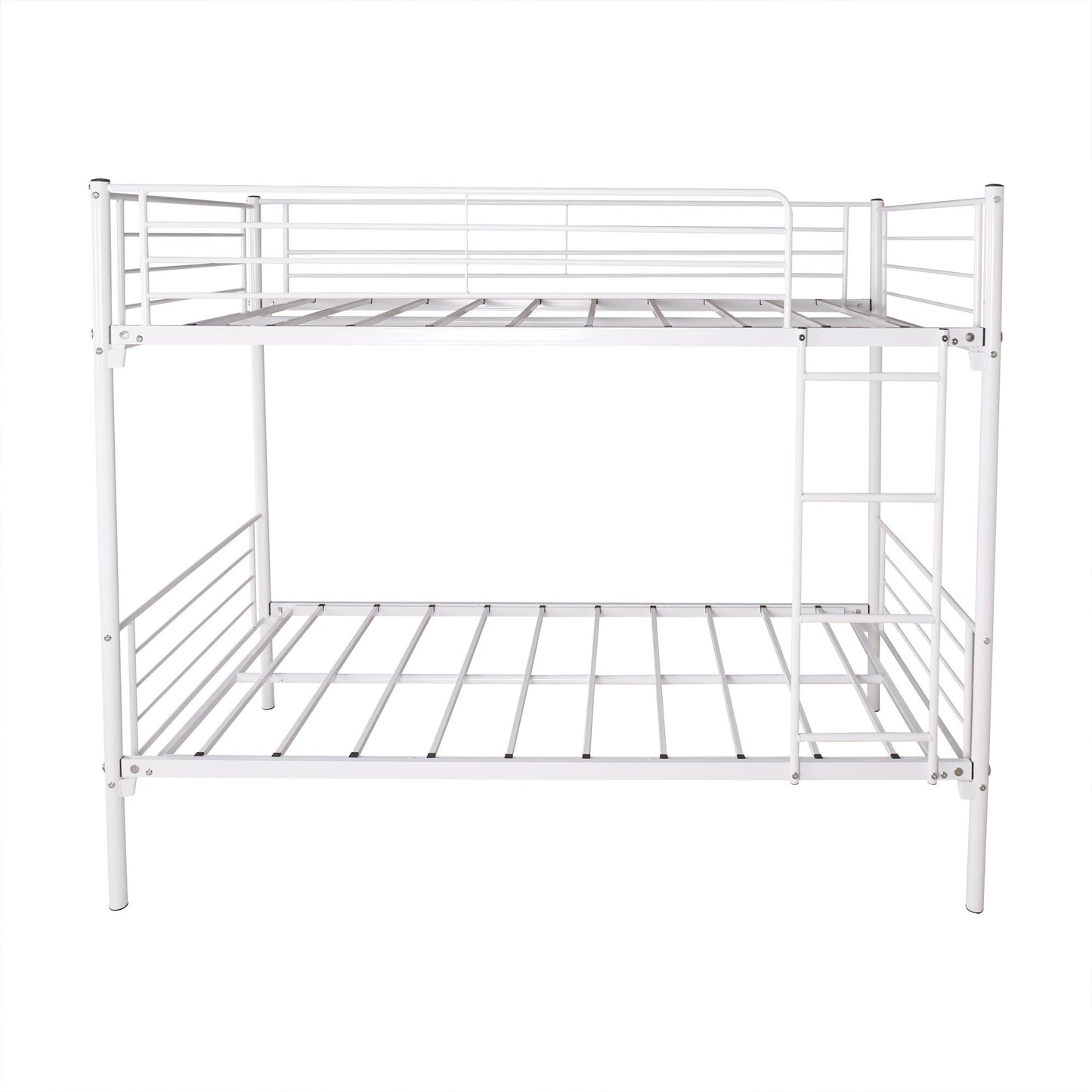 White Twin Metal Bunk Bed with Space-Saving Design