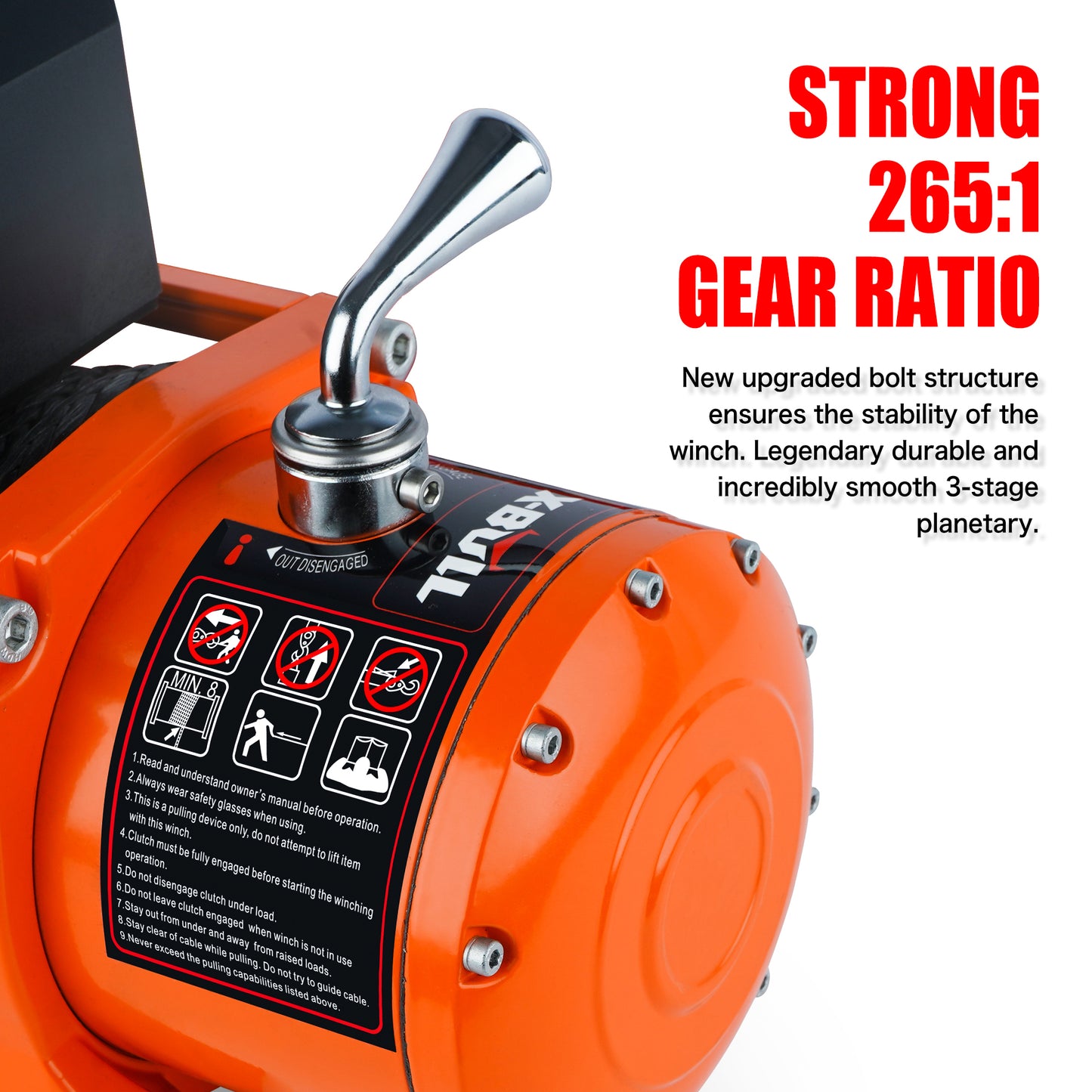 X-BULL 12V Electric Winch with 13000 LBS Capacity and Synthetic Rope - Upgraded Version