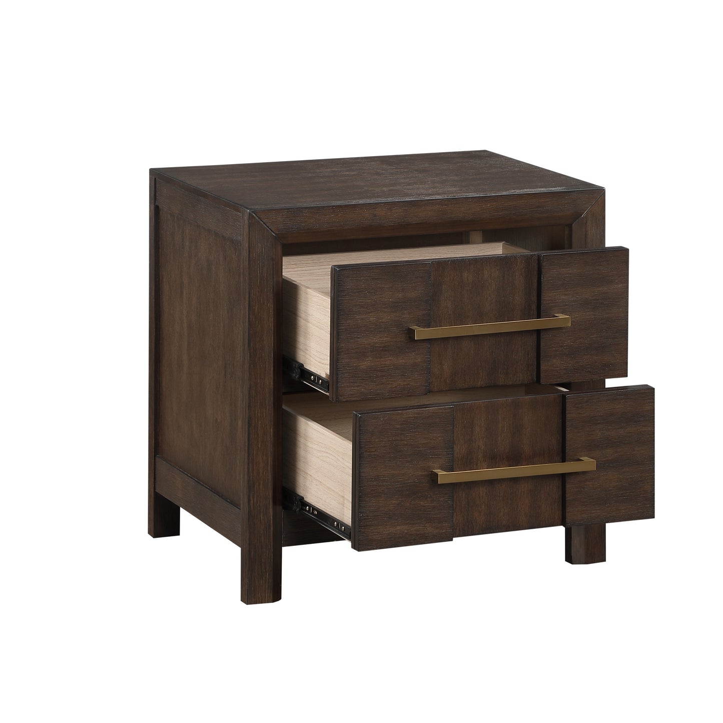 Kenzo Modern Style Nightstand Made with Wood in Walnut