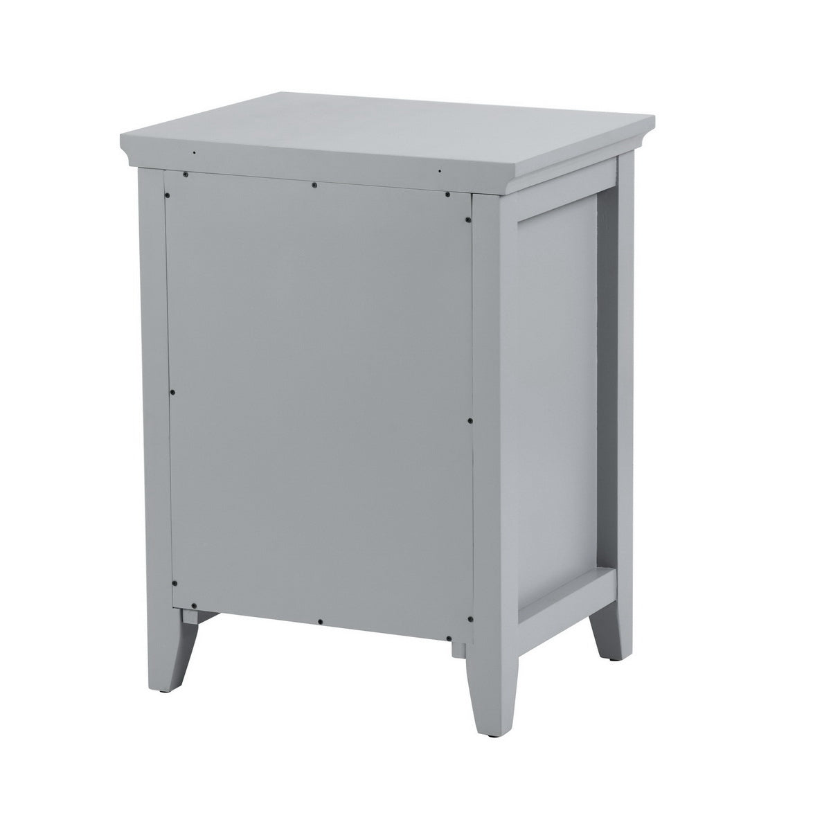 Bedroom Small Bedside Table/Night Stand with Open door Storage Compartments, grey