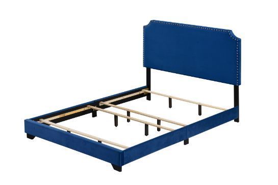 Haemon Queen Bed - Blue Fabric 26760Q