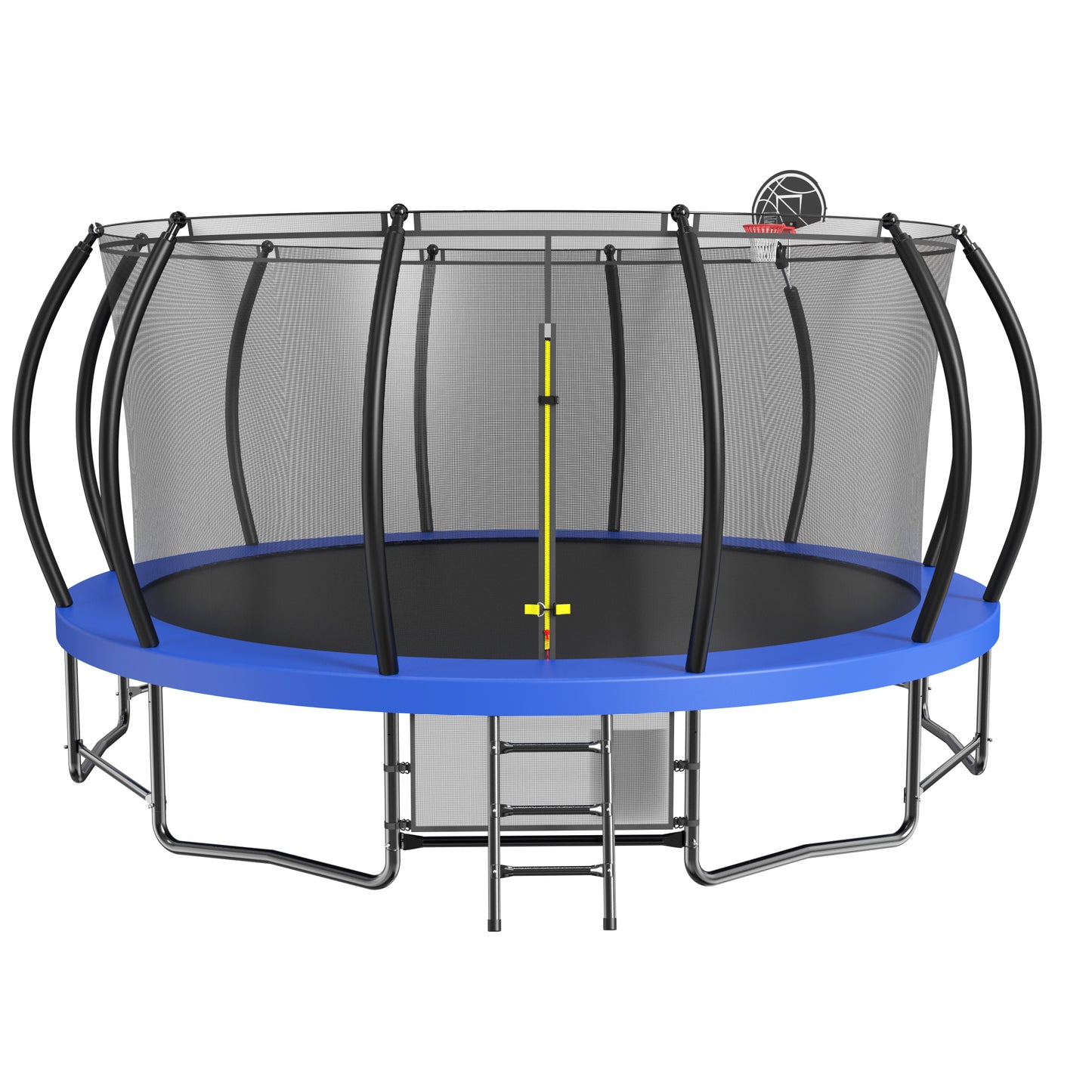 16FT Trampoline with Basketball Hoop - Recreational Trampolines with Ladder ,Shoe Bag and Galvanized Anti-Rust Coating