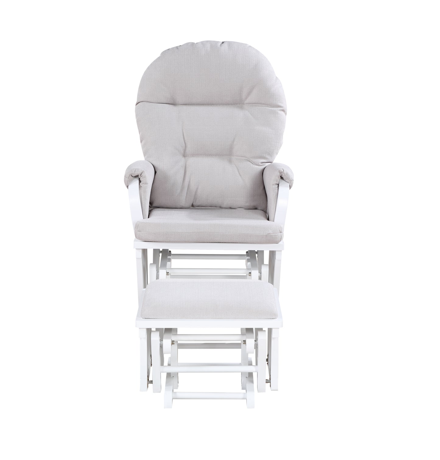 Madison Glider & Ottoman White/Woven Gray