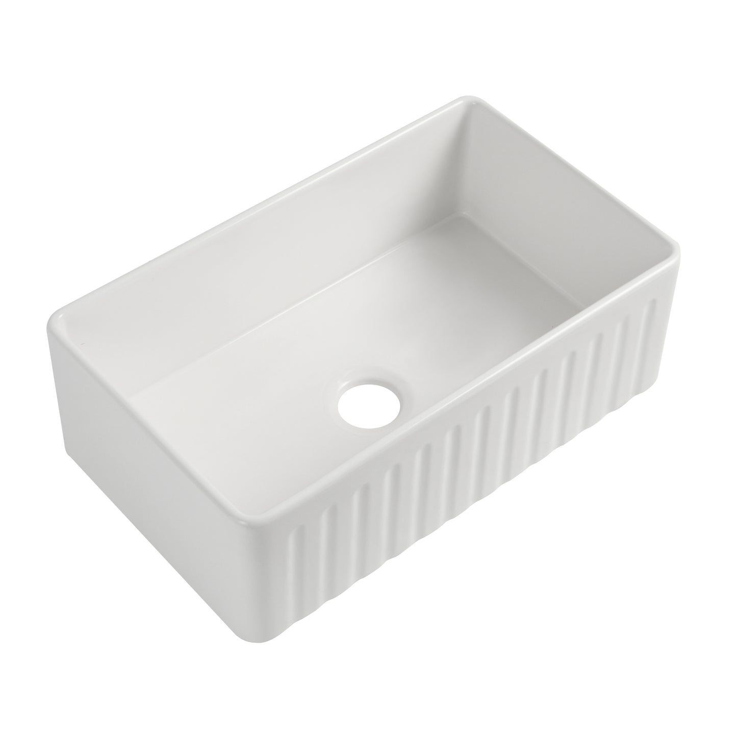 36 Fireclay White Farmhouse Kitchen Sink with Grid and Strainer