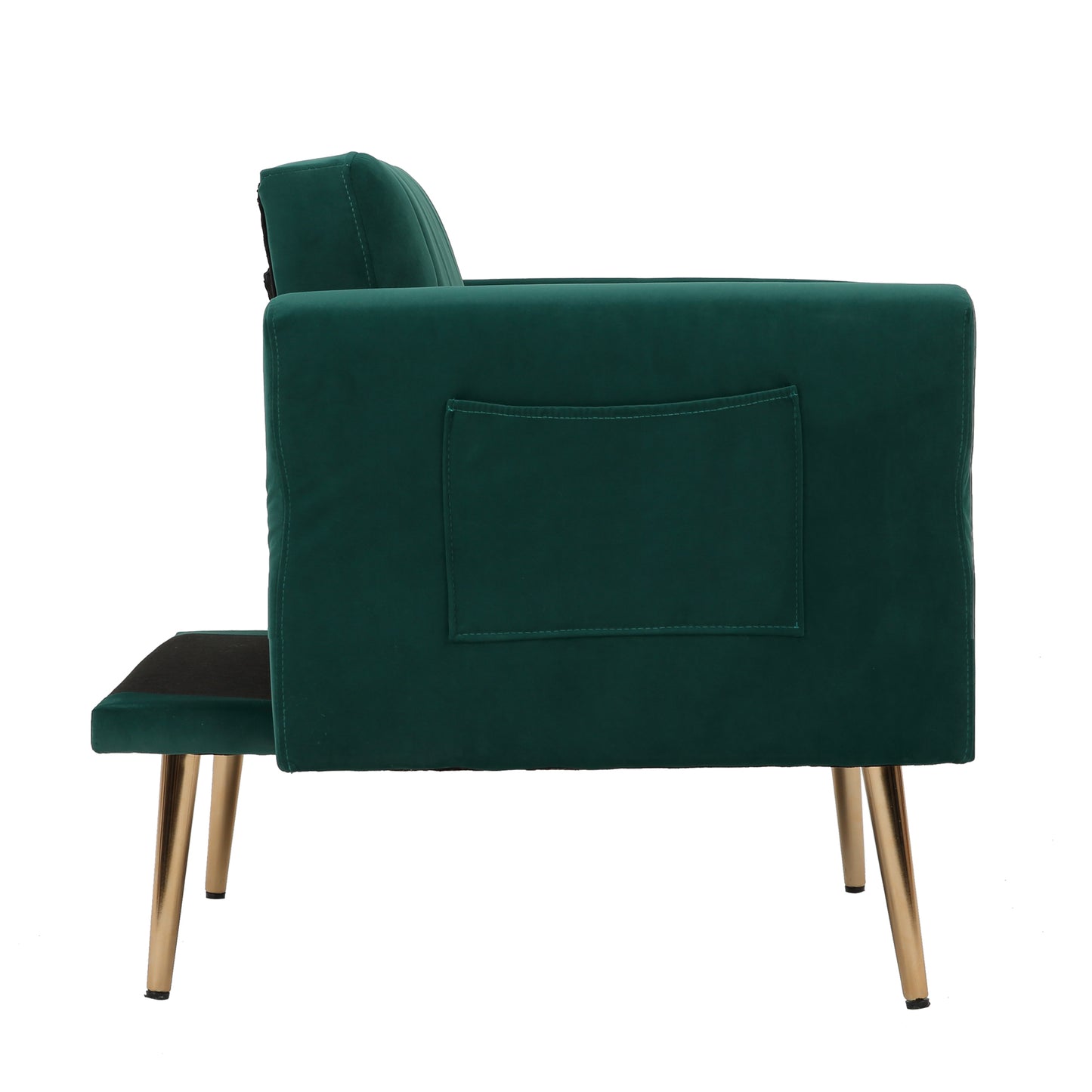 Accent Chair with Ottoman Set,Velvet Accent Chair with Gold Legs, Upholstered Single Sofa for Living Room Bedroom