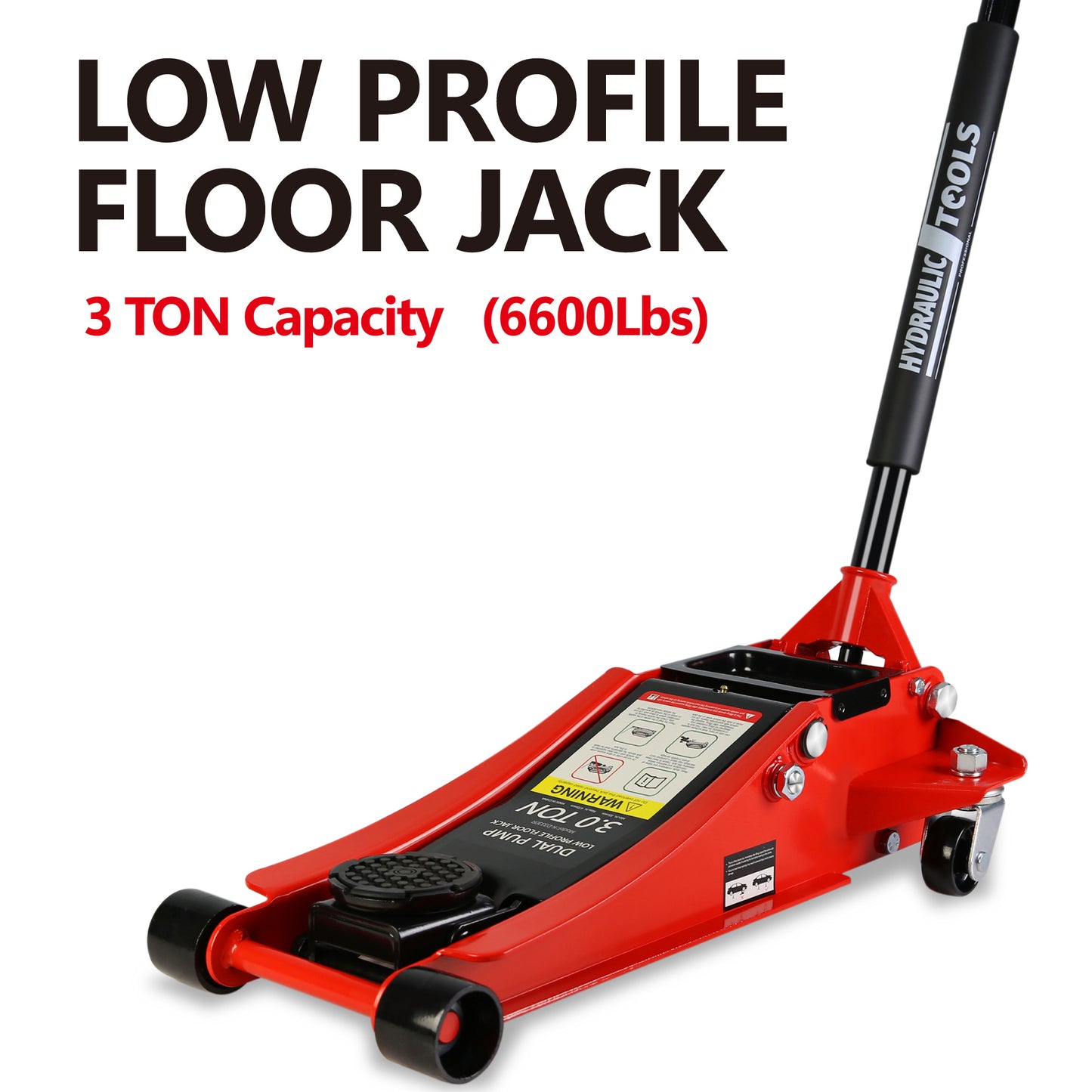 3 Ton Dual Piston Low Profile Racing Floor Jack with Quick Lift Pump