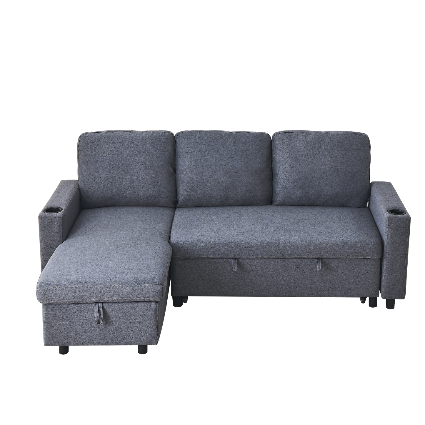 FX78.7"Comfortable Linen L-Shaped Combo Sofa Sofa Bed, Living Room Furniture Sets for Tight Spaces, Reversible Sleeper Combo Sofa with Pullout Bed,Reversible Sofa Bed for Living Room, Office, Apartmen