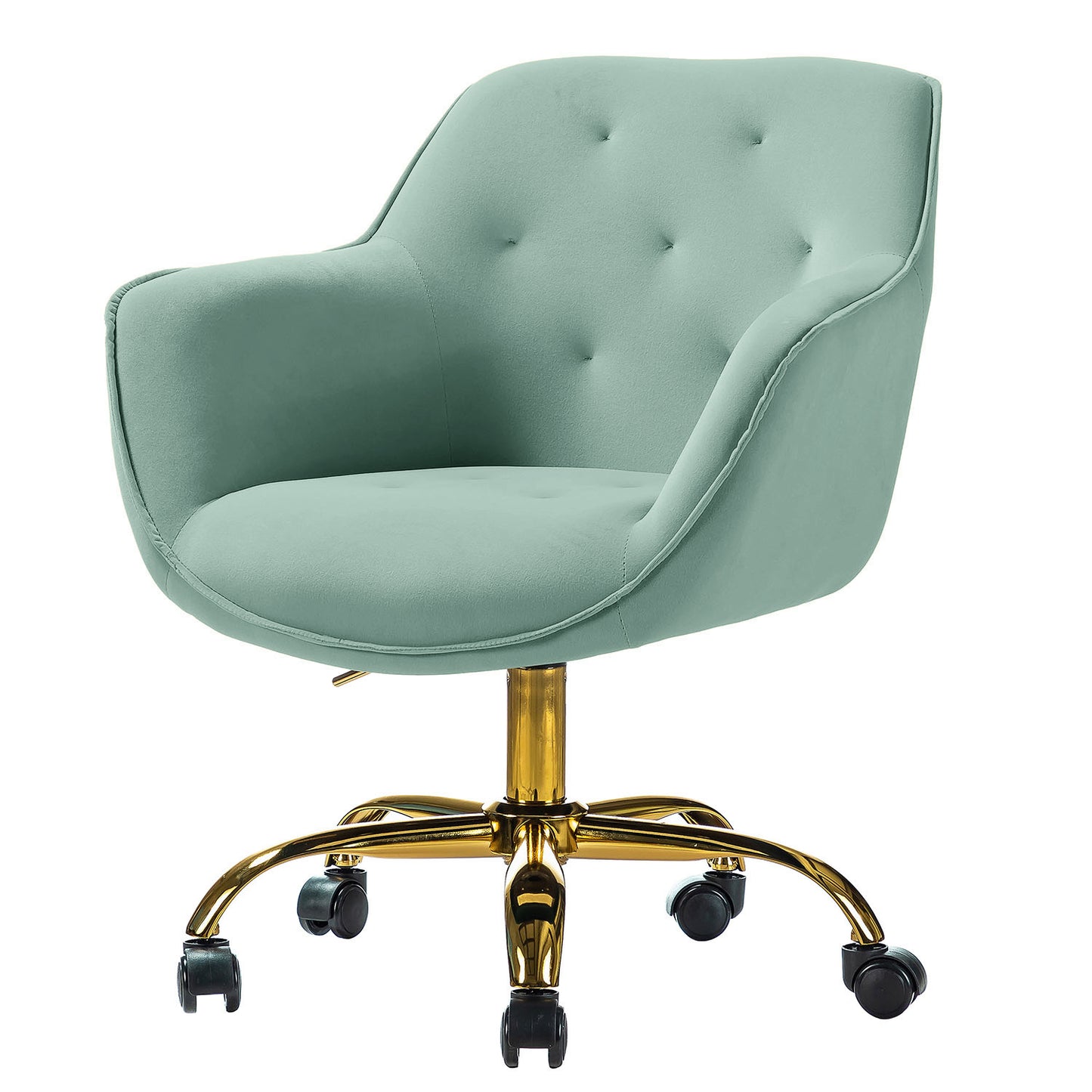 Somnus Task Chair With Tufted Back and Golden Base