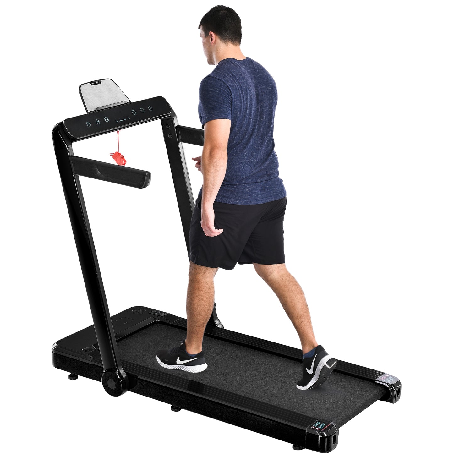 Folding Treadmill, Installation-Free Under Desk Electric Treadmill 2.5HP, with Bluetooth APP and speaker, Remote Control, Display, Walking Jogging Running Machine Fitness Equipment for Home Gym Office