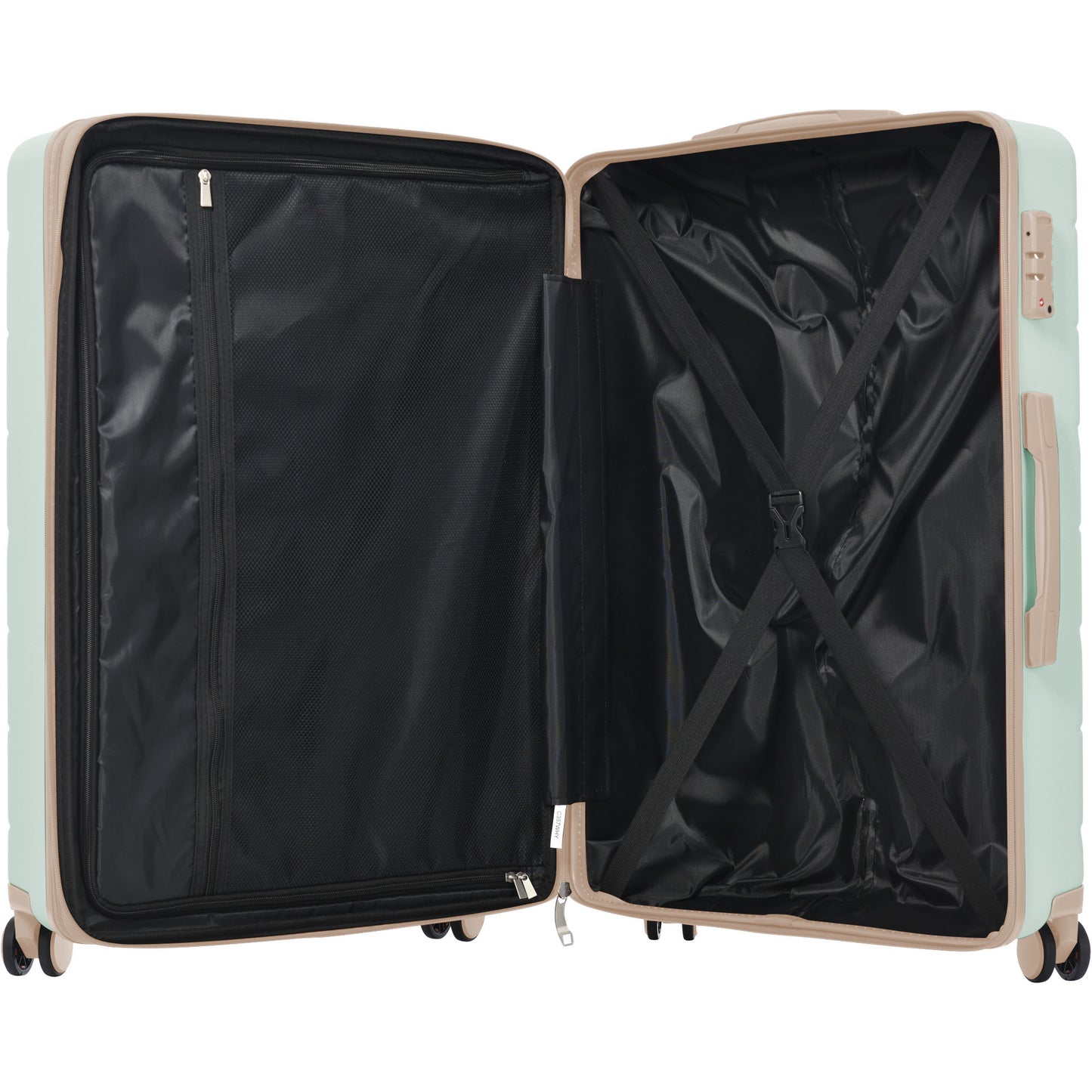 Luggage Sets 3 Piece Suitcase Set 20/24/28,Carry on Luggage Airline Approved,Hard Case with Spinner Wheels, Grey Green