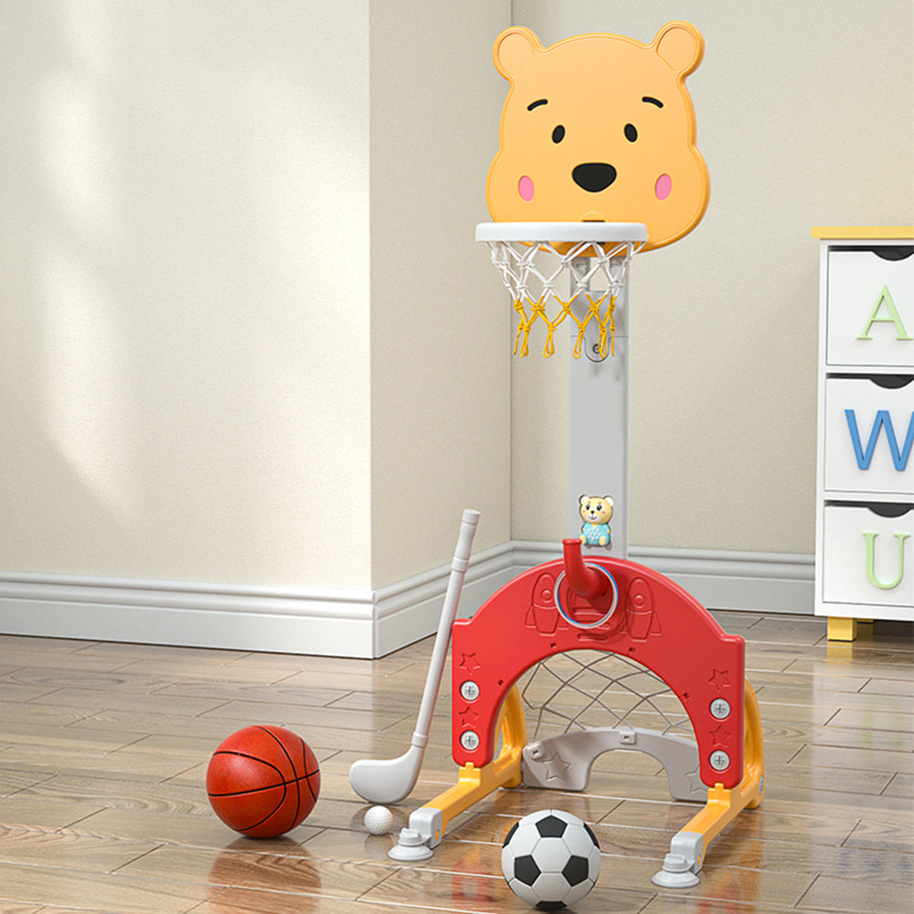 Cantoon Bear Kids Toddler Basketball Stand: The Ultimate 3-in-1 Indoor Activity Center