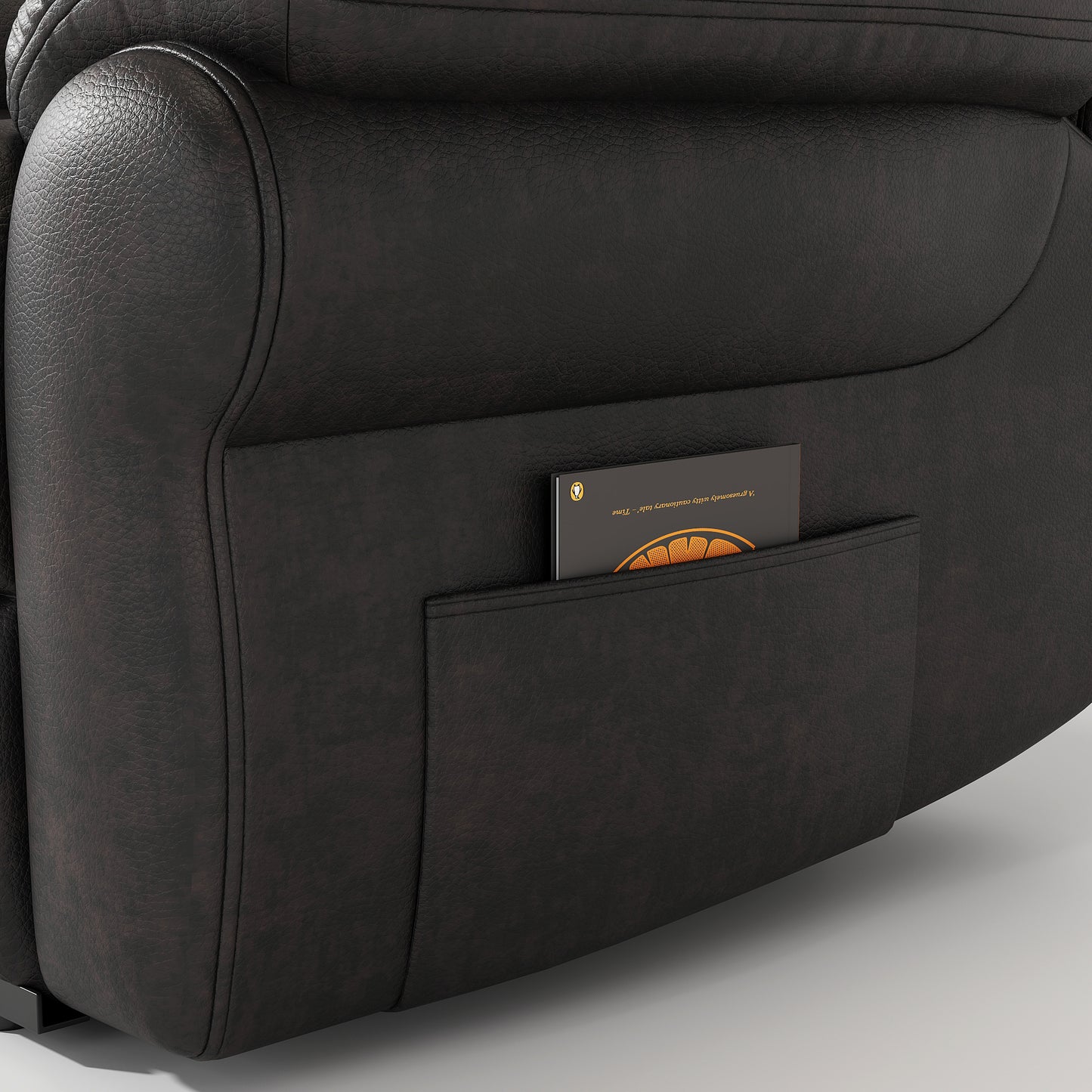 Breathable Fabric Power Reclining Chair with Magazine bag, USB button - Espresso