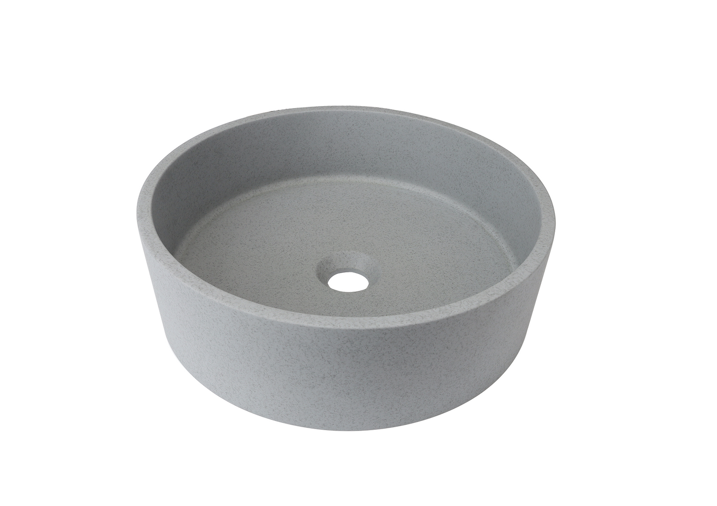 Round Concrete Vessel Bathroom Sink Handmade Concreto Stone Basin Counter Freestanding  Bathroom Vessel  Sink in Grey without  Faucet and Drain