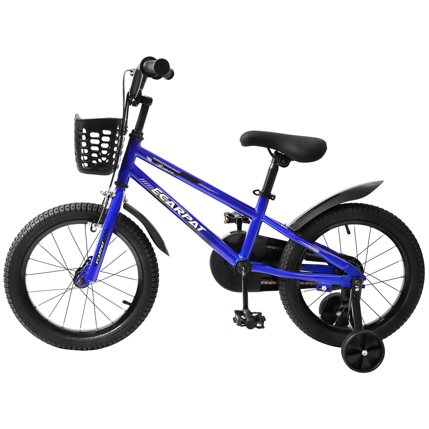 Kids Bike 14 inch for Boys & Girls with Training Wheels,  Freestyle Kids' Bicycle with Bell,Basket and fender.