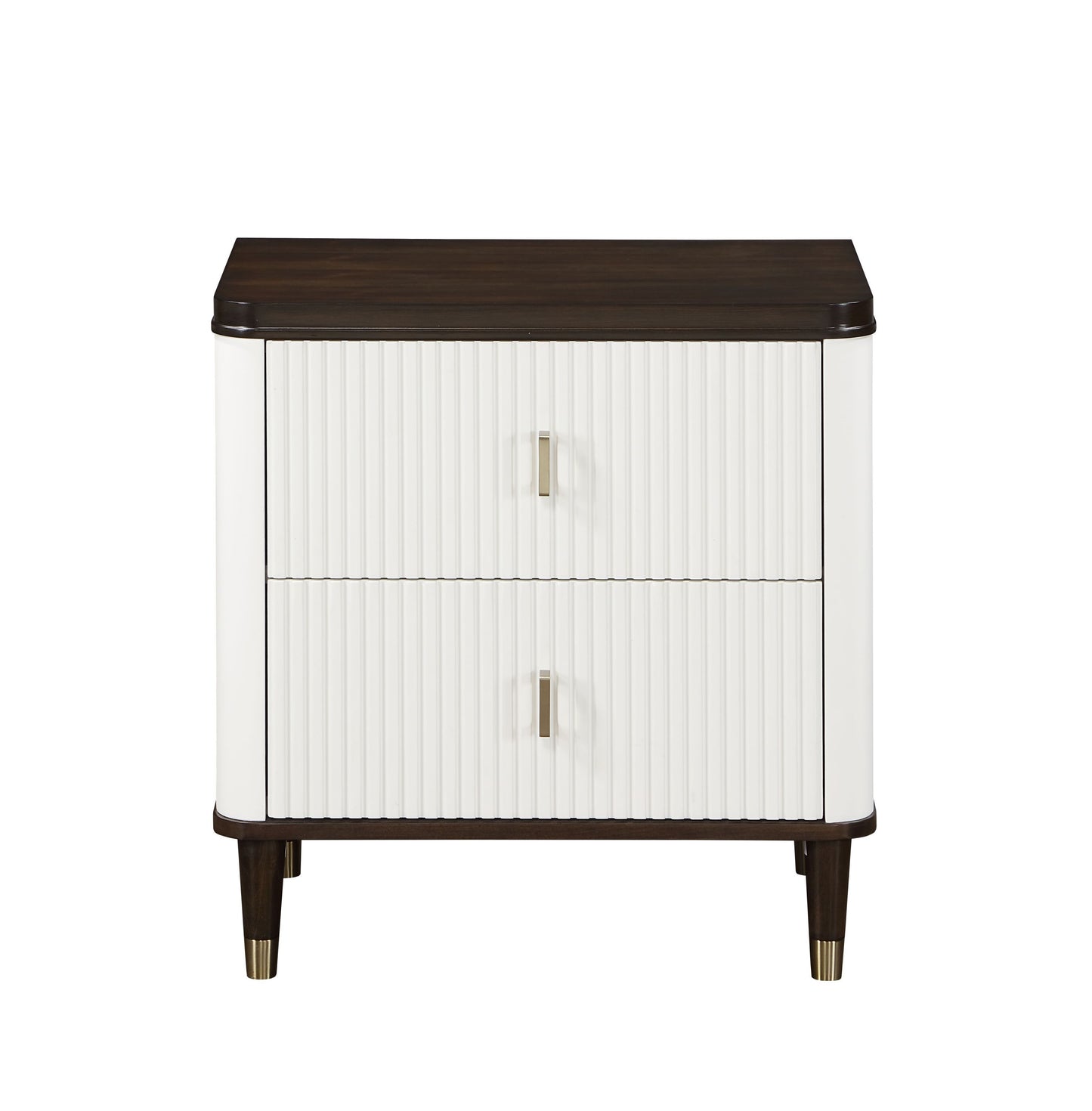 Carena Nightstand w/USB, White & Brown Finish BD02028