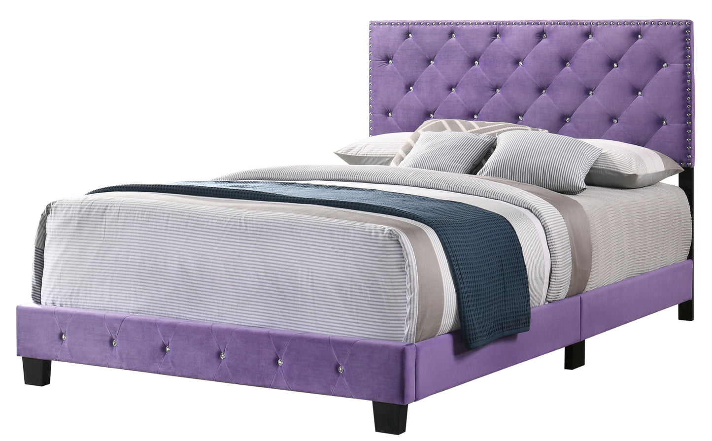 Suffolk G1402-QB-UP Queen Bed , PURPLE