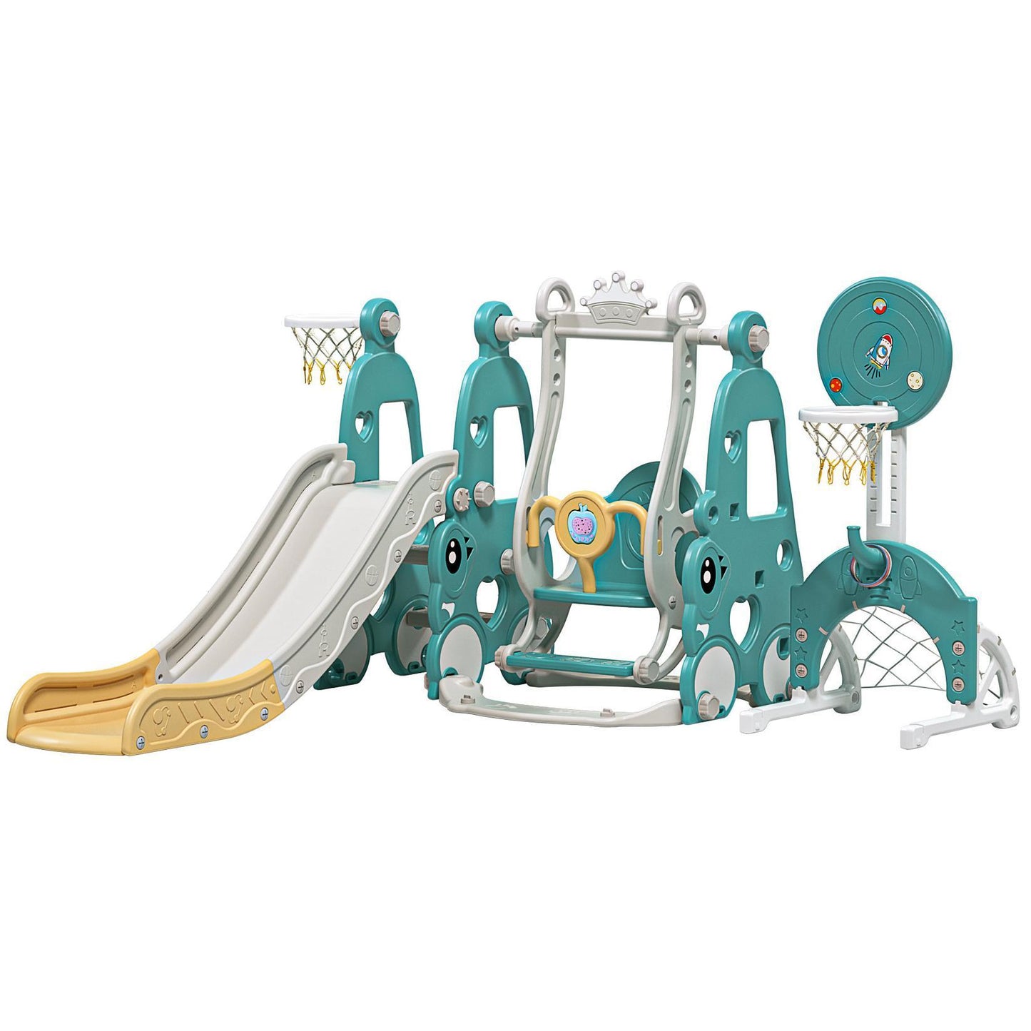 Kids 3-in-1 Indoor Playground Set with Slide and Swing