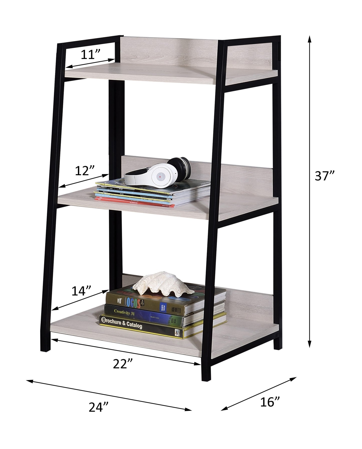 Wendral Bookshelf (3-Tier), Natural & Black 92672