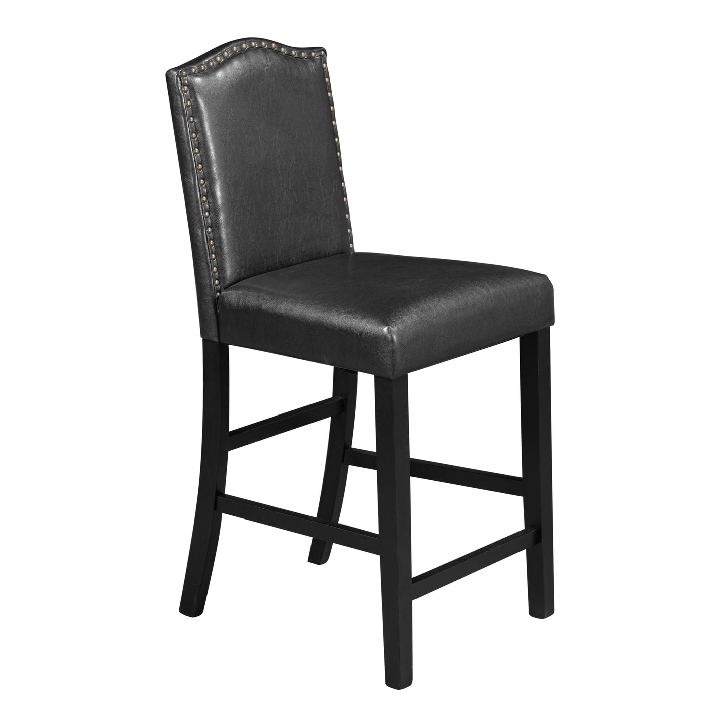 5 Piece Dining Set with Matching Chairs and Bottom Shelf for Dining Room, Black Chair+Black Table