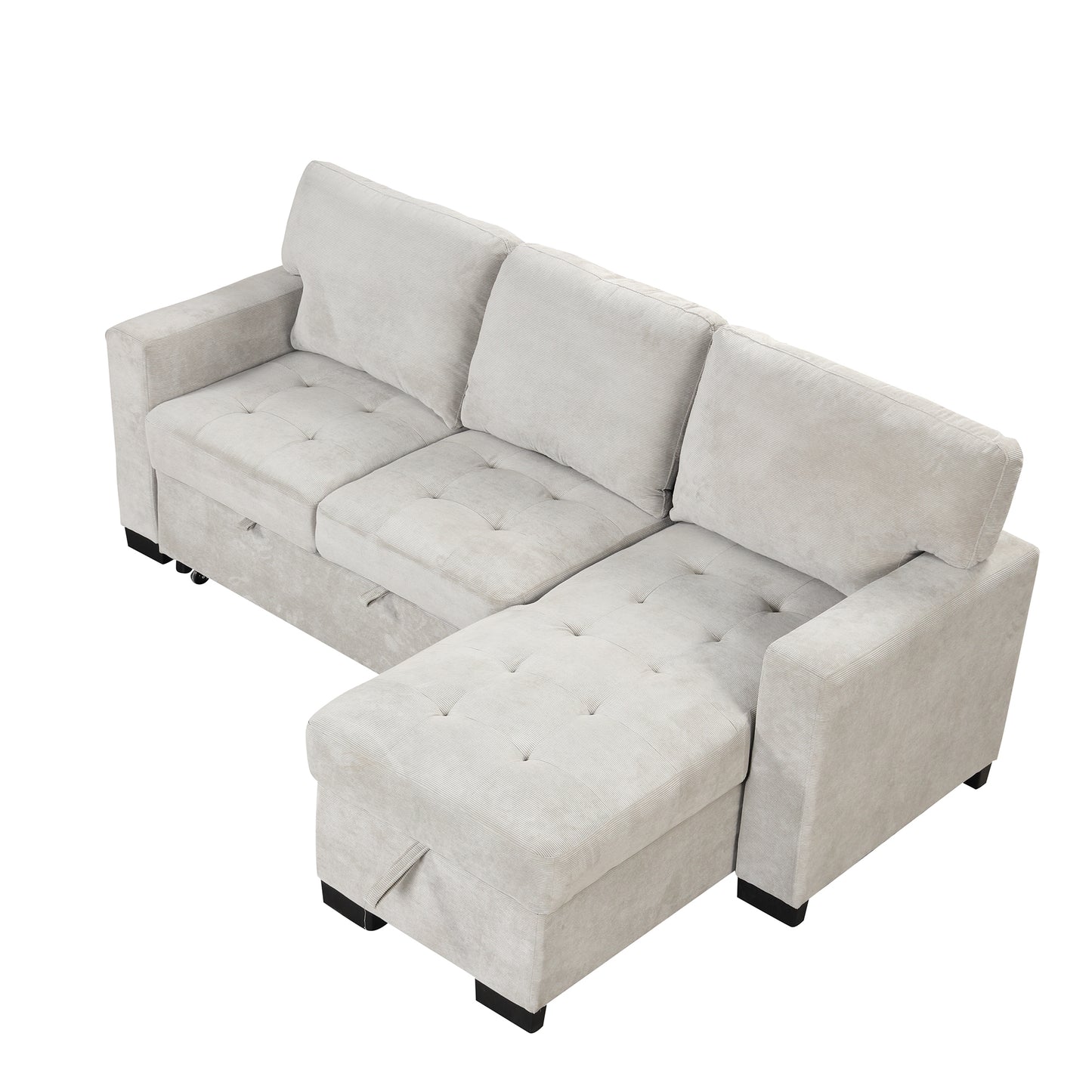 Elegant Light Gray Sectional Sofa with Versatile Storage and USB Charging