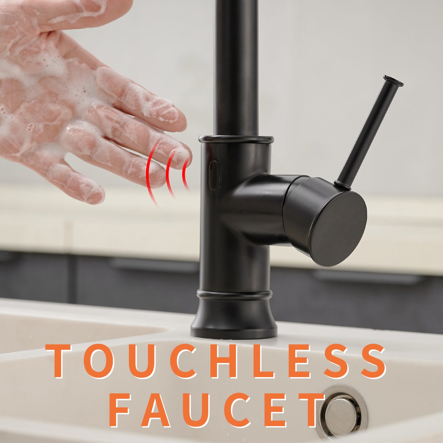 Touchless Kitchen Faucet,Hands Free Automatic Smart Kitchen Faucet