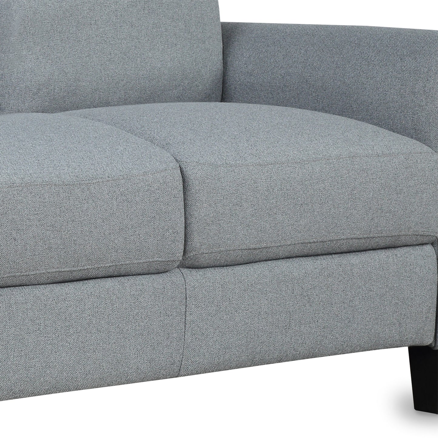 Gray 3-Seat Linen Fabric Sofa for Living Room