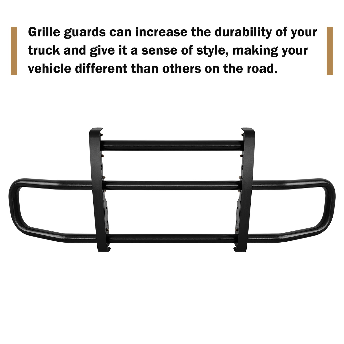 Black Integrated Deer Guard for Freightliner Cascadia 2018-2022 with Brackets