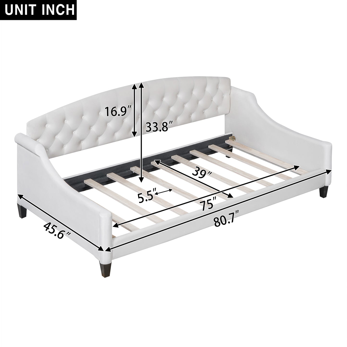 Modern Luxury Tufted Button Daybed,Twin,Beige(Expected Arrival Time:12.28)